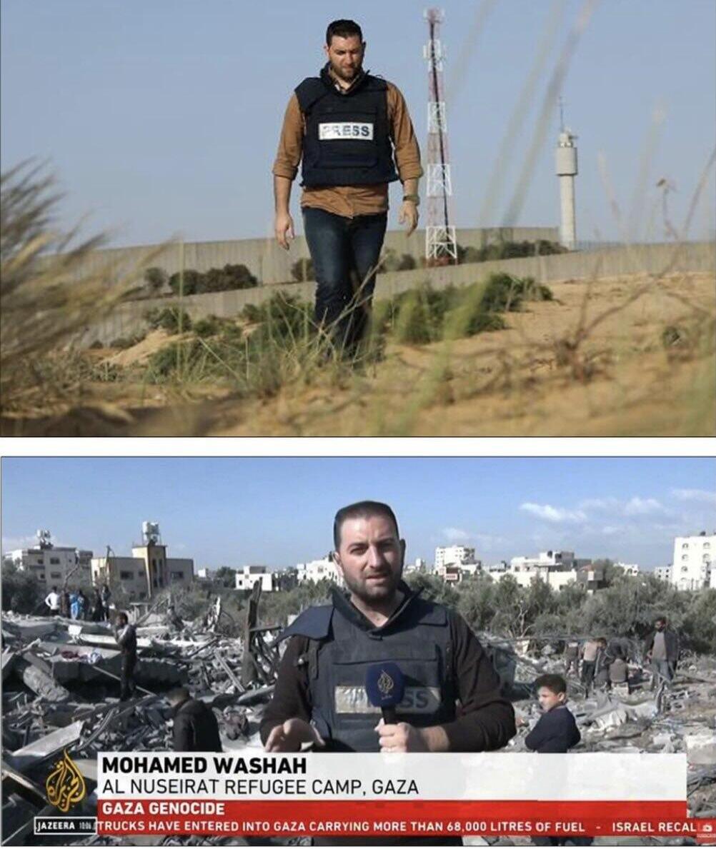 Mohamed Washah reporting for Al Jazeera מוחמד ושאח