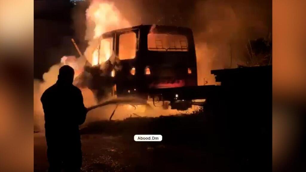 Cars allegedly set on fire by settlers in the West Bank village of Huwara earlier this month מתנחלים שרפו מספר רכבים של תושבי חווארה