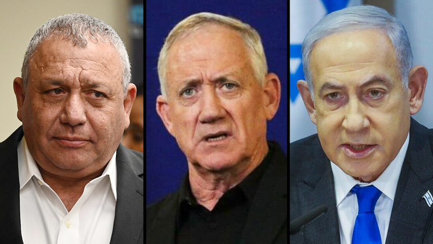 Gadi Eiesenkot, Benny Gantz, Benjamin Netanyahu (Photo: Yoav Dudkevitch, Miriam Elster) בנימין נתניהו, בני גנץ, גדי איזנקוט