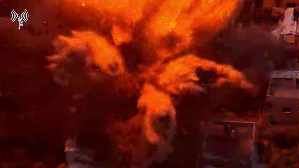 Footage of IDF airstrike in Gaza (Photo: IDF Spokesperson's Unit) תיעוד מתקיפות צה"ל ברצועת עזה