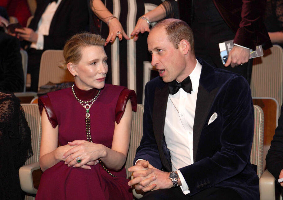שום מילה על קייט. הנסיך וויליאםו קייט בלאנשט (צילום: Jordan Pettitt / Gettyimages) הנסיך וויליאם קייט בלאנשט
