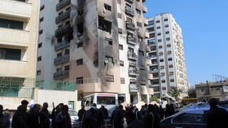זירת תקיפה שיוחסה ל ישראל ב דמשק סוריה בשכונת כפר סוסה