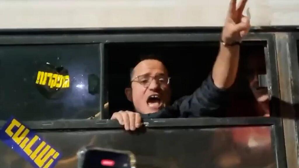 משה רדמן בהפגנה בקפלן תל אביב