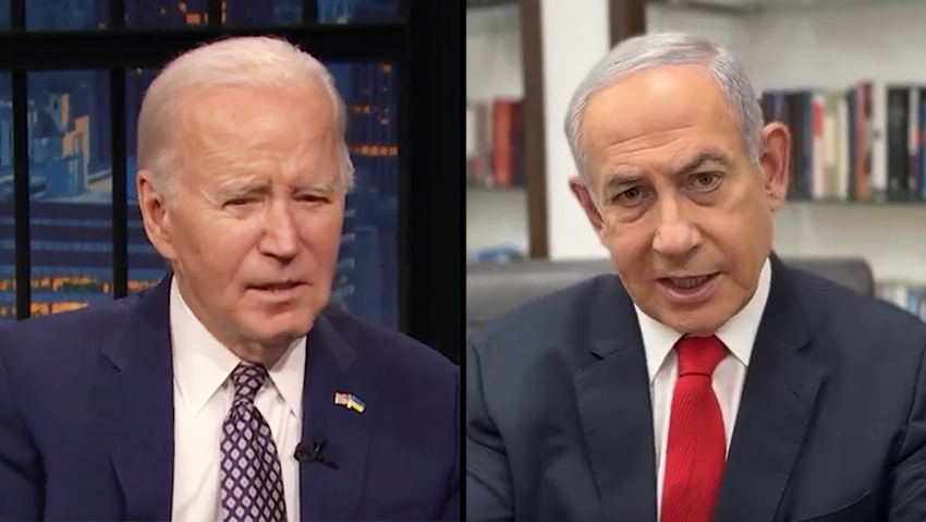 הצדדים חלוקים בנוגע לדרך השגת מטרות המלחמה. ביידן ונתניהו (צילום: NBC) בנימין נתניהו ג'ו ביידן