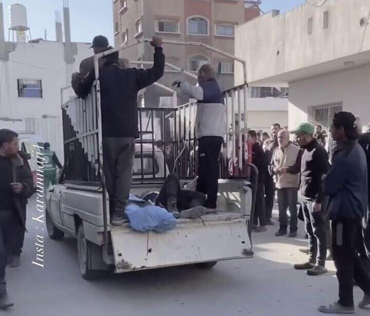 תיעוד מאזור התקרית תושבי עזה לאחר תקיפות צה"ל ברצועה