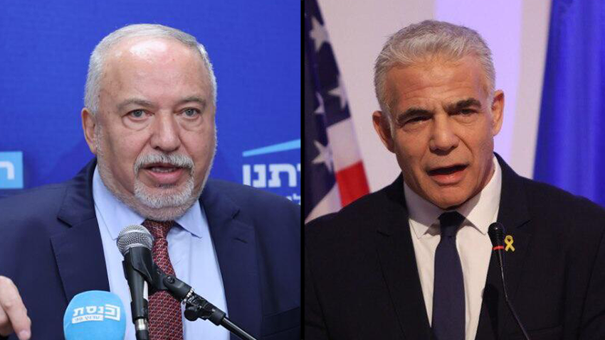בירכו על החלטת גנץ (צילום: עוז מועלם, אלכס קולומויסקי) אביגדור ליברמן