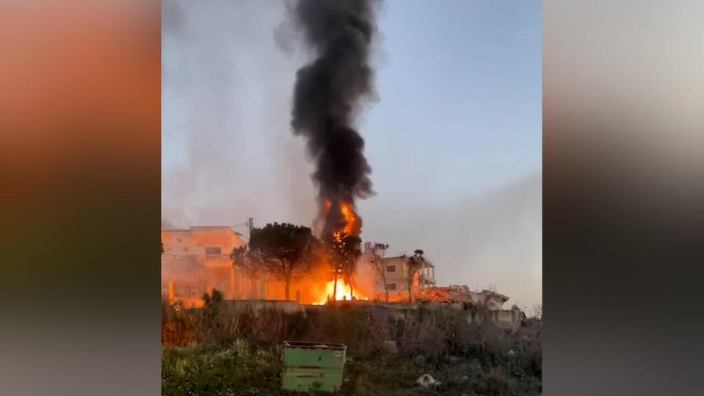 אש בכפר חולא, אחרי תקיפת צה"ל תיעוד: תקיפה ישראלית בחולא שבדרום לבנון