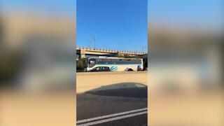 זירת אירוע הדקירה באוטובוס קו 350 בצומת ראשון לציון 