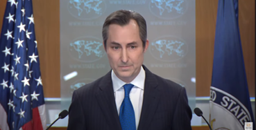 Matthew Miller in State Department brief (Photo: Screenshot) Matthew Miller in State Department Brief