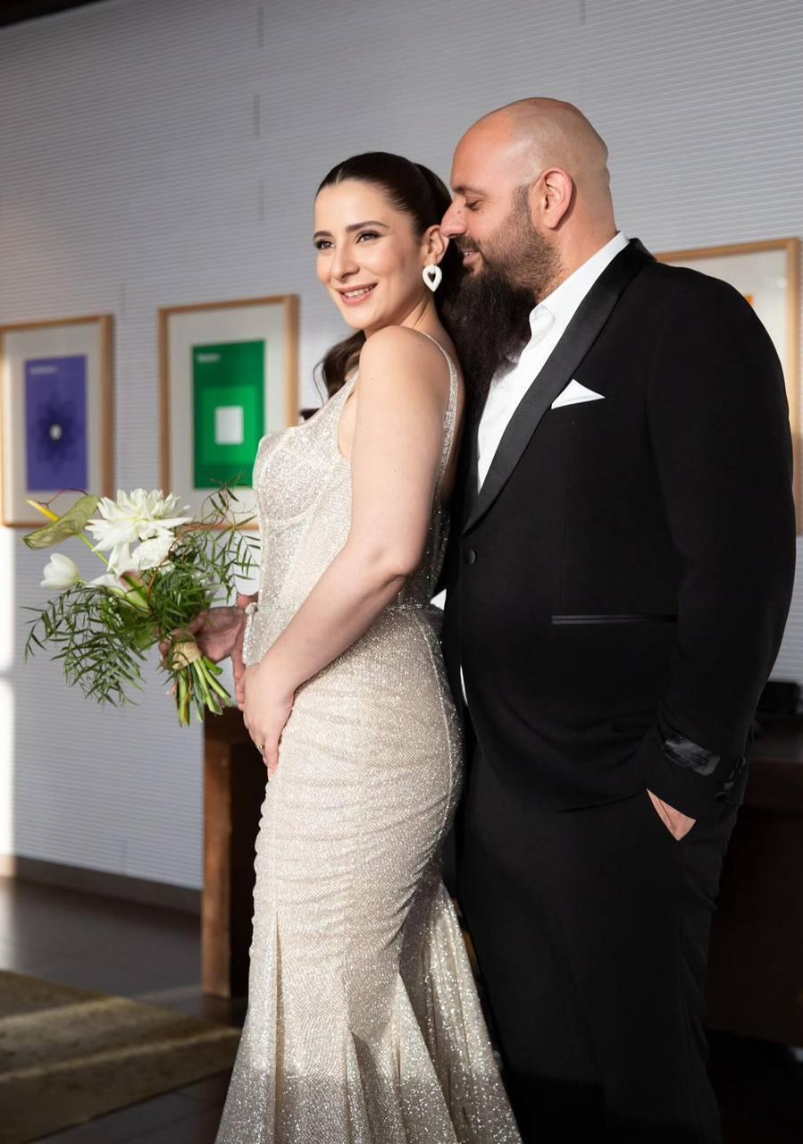 חגיגה כפולה. מורן מזור ובעלה הטרי שגיא דהן מכריזים על היריון (צילום: וולדה כצמן ) חתונה מורן שגיא דהן