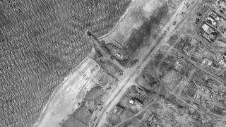 תמונת לווין של בניית הנמל בעזה