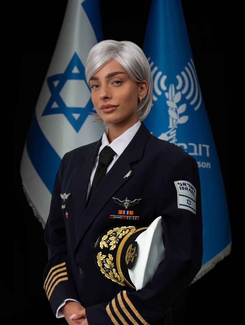 דוברת צה"ל. דיאן שוורץ במחווה לדובר צה"ל, דניאל הגרי (צילום: דניאל סיני) פורים 2024