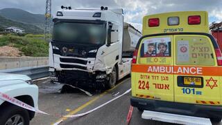 זירת תאונת הדרכים בכביש 85 בסמוך לצומת ראמה