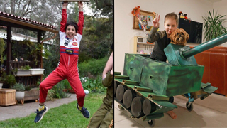 שגיב גדליהו בן 8 שהחלים מחלה קשה מחופש לשריונר + נכדיו של החטוף קית סיגל מחופשים לפורים