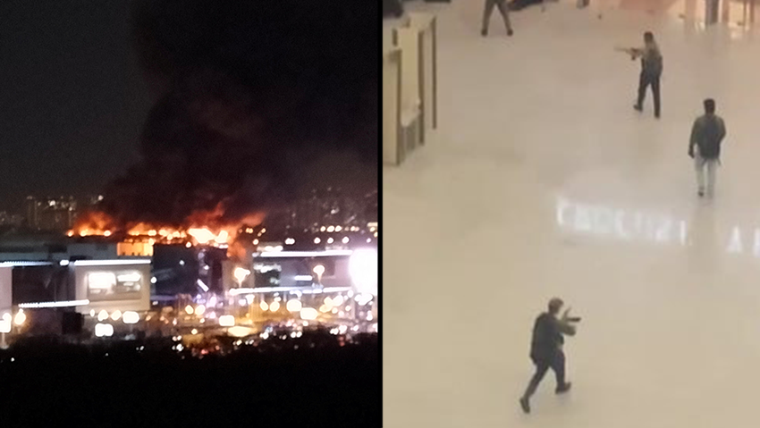 בניין אולם קונצרטים רוסיה ליד מוסקבה ירי פיצוץ