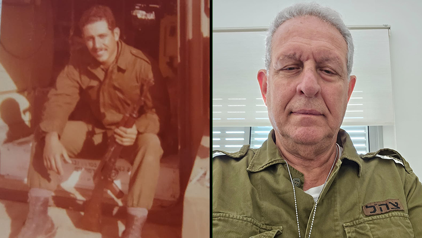 מישאל בזמן השירות הצבאי וכיום כמילואימניק