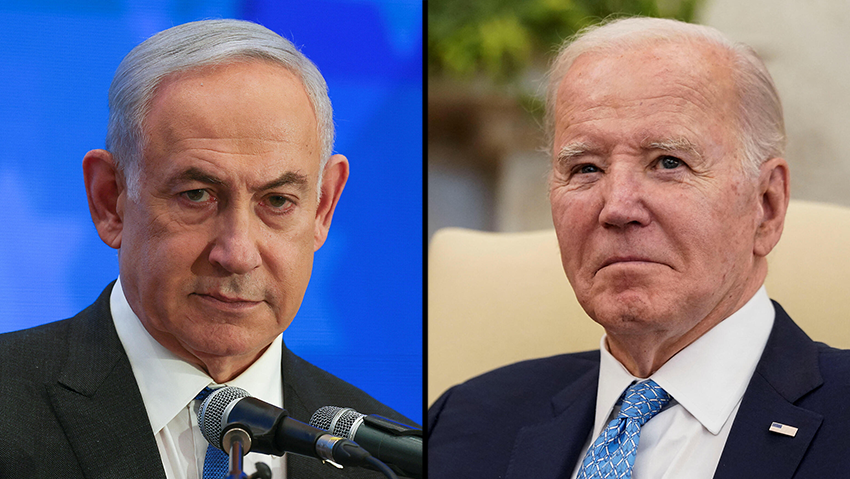 היחסים בשפל היסטורי. ביידן ונתניהו (צילום: REUTERS/Ronen Zvulun, REUTERS/Elizabeth Frantz) ג'ו ביידן בנימין נתניהו