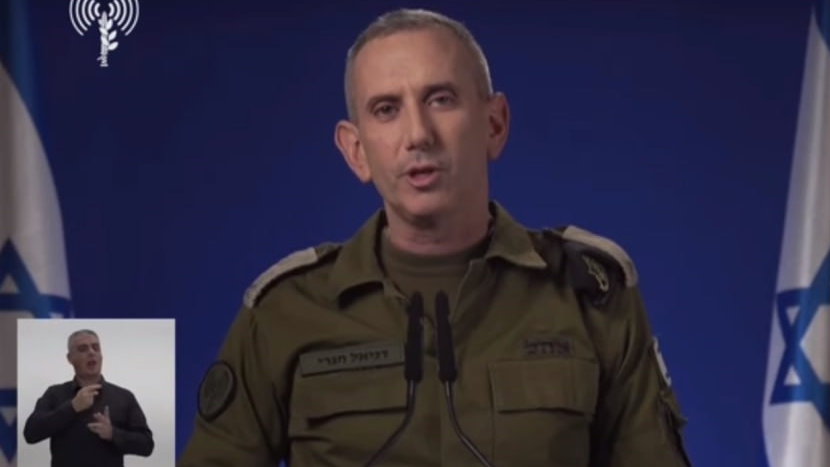 הצהרה לתקשורת של דניאל הגרי דובר צה"ל מהקריה בתל אביב