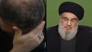 מזכ"ל חיזבאללה נסראללה בוכה על פעילי חיזבאללה שחוסלו