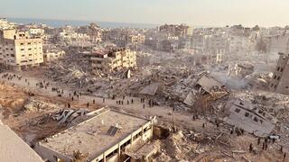 הריסות ביה"ח שיפא ברצועת עזה