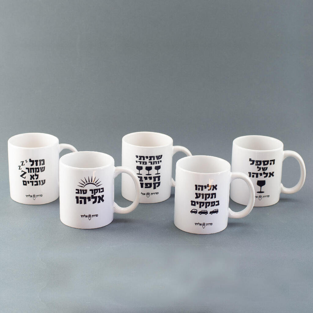 ספלים עם משפטים משעשעים לפסח (צילום: טל סיון ציפורין) אנושופ