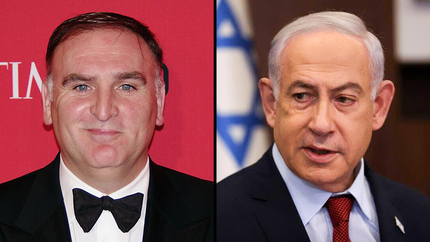 ראש הממשלה נתניהו והשף אנדרס (צילום: יונתן זינדל) בנימין נתניהו חוזה אנדרס