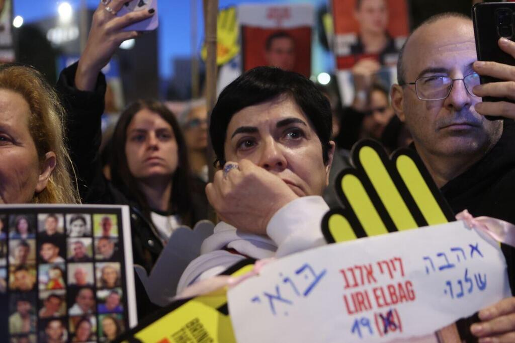 צילום: אלכס קולומויסקי עצרת בירושלים לציון חצי שנה שהחטופים והחטופות בשבי ארגון הטרור חמאס