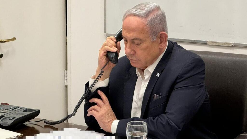 Benjamin Netanyahu on a call with US PresidentJoe Biden (Photo: Spokesman, Prime Minister's Office) בנימין נתניהו
