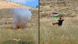 ישראלי ניסה להוריד דגל פלסטין באיזור בנימין ונפצע ממטען ישראלי ניסה להוריד דגל פלסטין באיזור בנימין ונפצע ממטען