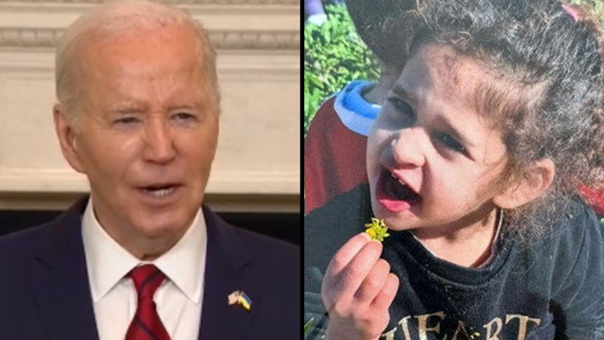 US President Joe Biden and Abigail Edan (Photo: Hostages and Missing Families Forum/Handout via REUTERS) אביגיל עידן