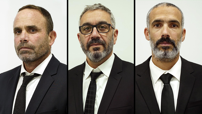 עו״ד שחר חצרוני, תמיר סננס ודורון נוי (צילום: אסף אלון ) עו״ד שחר חצרוני תמיר סננס דורון נוי