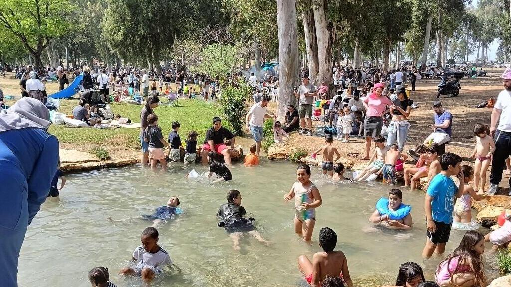 פארק תל אפק (צילום: יוסי דמארי) מבלים בפארק תל אפק ביום העצמאות