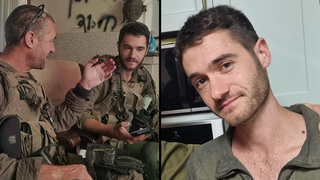 רועי (מימין) נפגש עם אביו אבידן במהלך הקרבות 