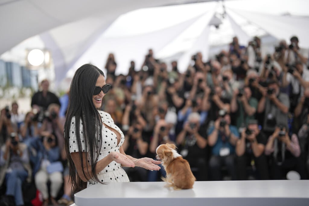 מי האקססורי של מי? דמי מור ופילאף (Andreea Alexandru/Invision/AP) דמי מור
