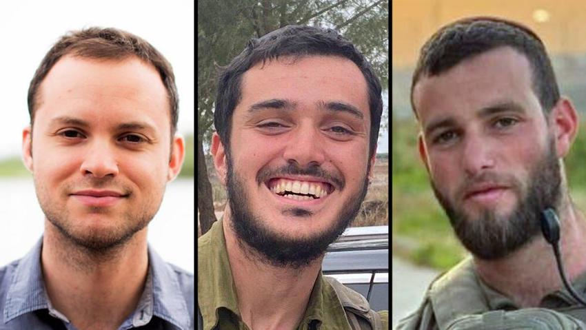 Gideon Chay DeRowe, Eliyahu Haim Emsallem, Israel Yudkin (Photo: IDF Spokesperson's Unit) ישראל יודקין ז"ל, אלי אליהו אמסלם ז"ל, גדעון חי דירוא ז"ל