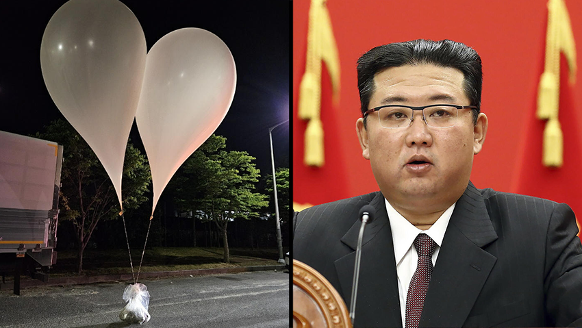 "תגובה מגעילה ויעילה" (צילום: EPA/ROK JCS, AP) בלון בלוני זבל ש צפון קוריאה שיגרה ל דרום קוריאה