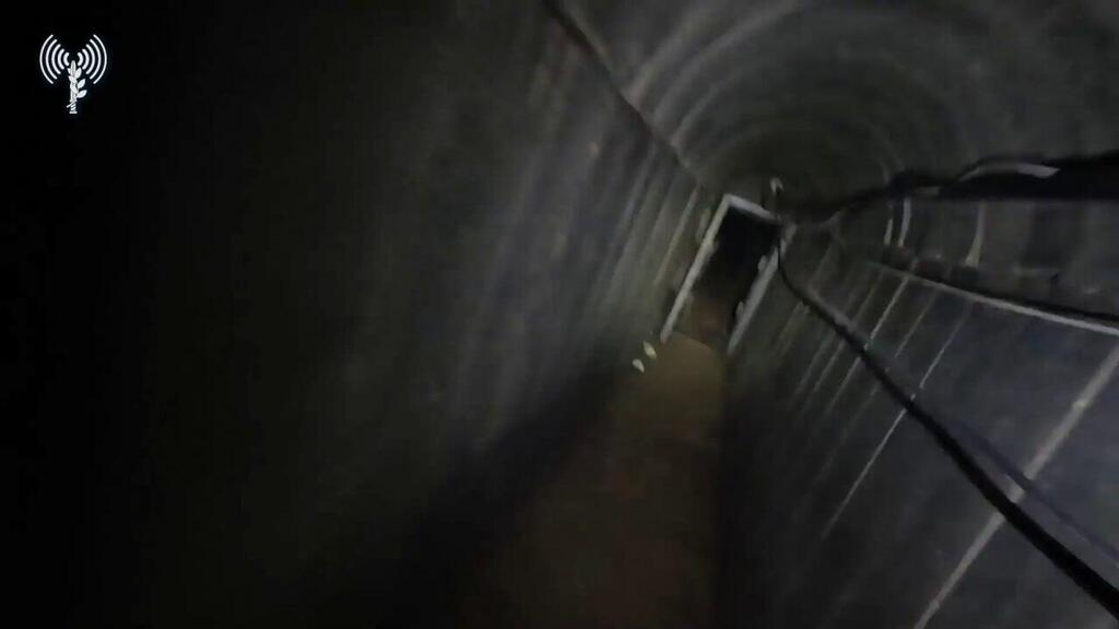 The tunnel where the bodies of the hostages were found (Photo: The IDF Spokesperson's Unit) תיעוד: צה"ל משמידים את התוואי התת קרקעי ממנו חולצו שבעה חללים חטופים