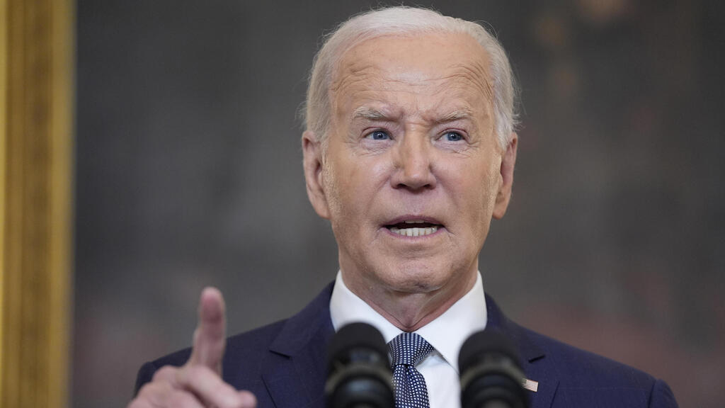 Biden during his speech (Photo: AP Photo/Evan Vucci) ג'ו ביידן נשיא ארה"ב