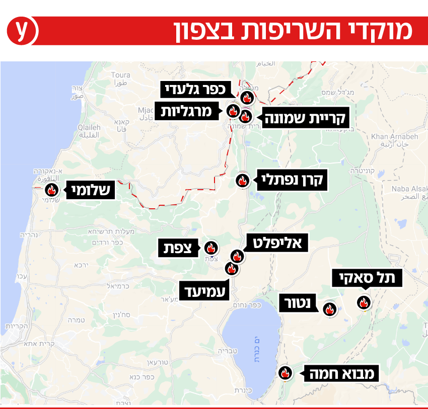 נקודות שריפות ברחבי הארץ