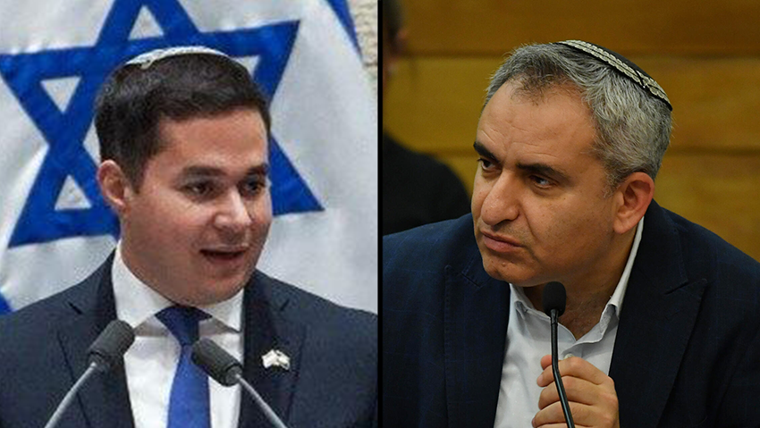 אלקין ואילוז. "לבנות קיר ברזל שיגן על ריבונותנו" (צילום: יואב דודקביץ', ערוץ הכנסת) זאב אלקין דן אילוז