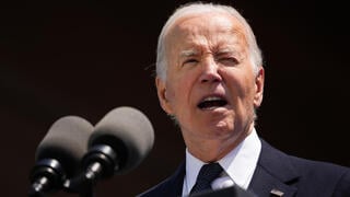 U.S. President Joe Biden speaks at the 80th anniversary of D-Day 