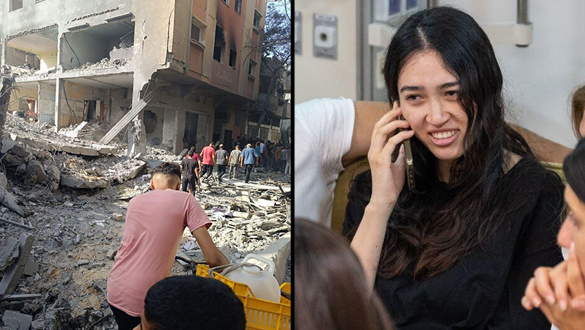 נועה ארגמני ותיעוד מנוסייראת (צילום: דובר צה"ל) נועה ארגמני ותיעוד מנוסייראת