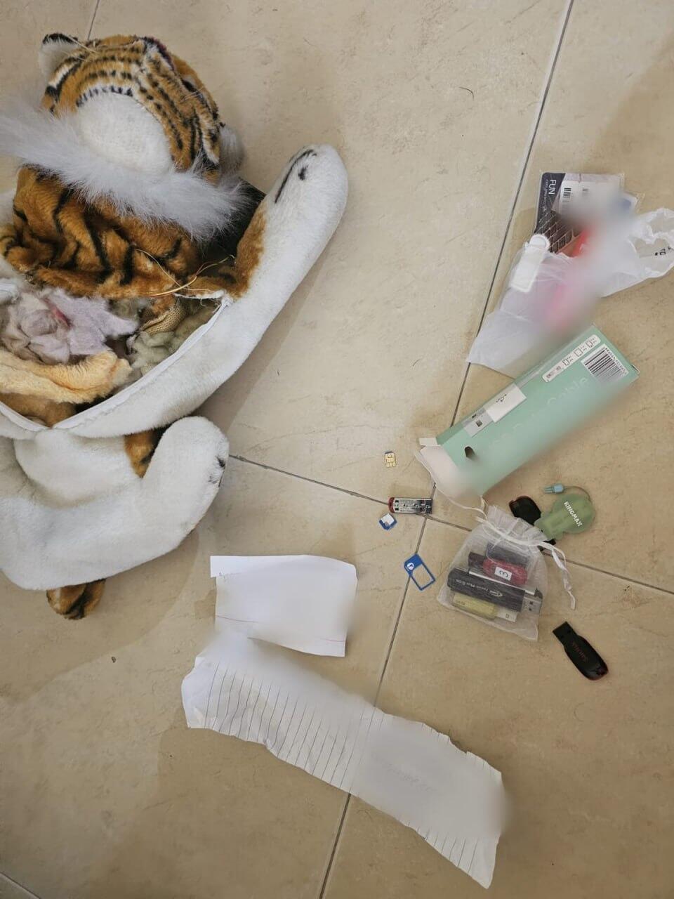 בובת הנמר בה החשוד מורה בן 28 מחדרה החביא חומרי פדופיליה בביתו