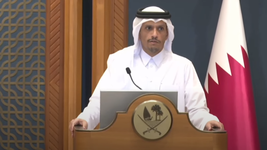 Qatari Prime Minister Mohammed Al Thani (Photo: Reuters) המזכיר בלינקן במסיבת עיתונאים משותפת עם ראש ממשלת קטאר