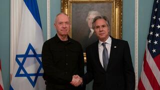 שר הביטחון יואב גלנט בפגישה עם מזכיר המדינה האמריקני אנתוני בלינקן