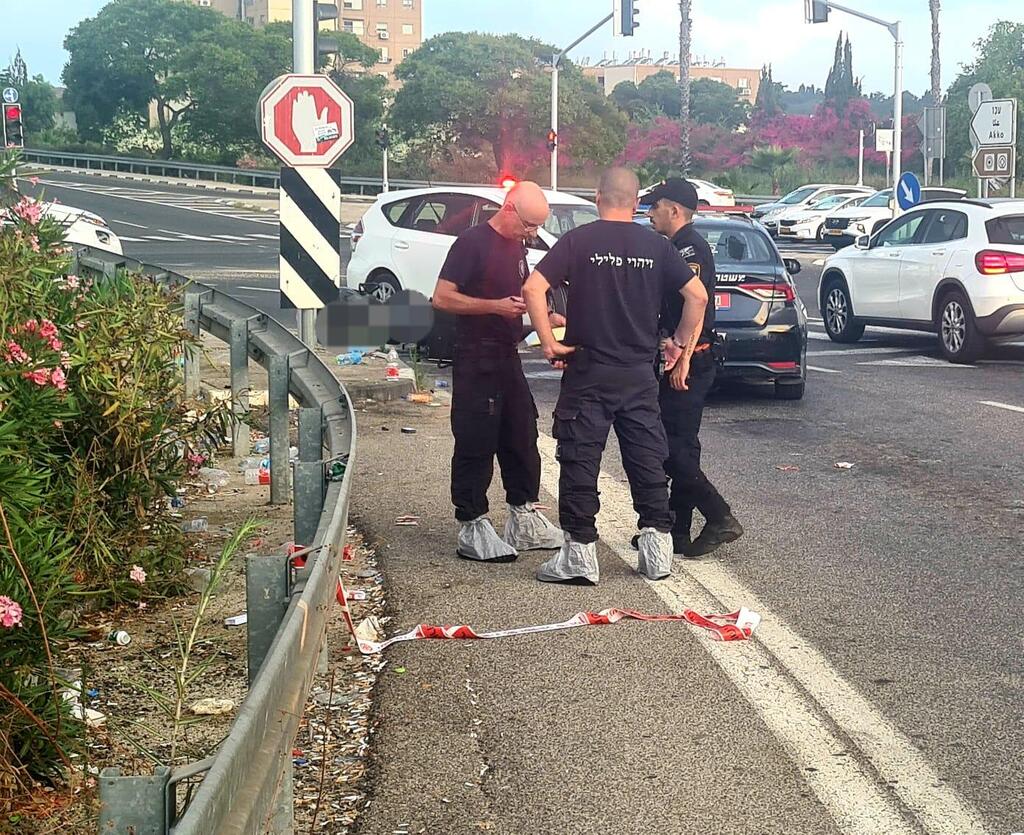 זירת הירי ליד עכו, הבוקר (צילום: דוברות המשטרה) זירת הירי ליד עכו