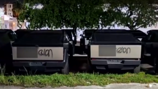 Dozens of Tesla Cybertrucks defaced with expletives in unguarded Fort Lauderdale lot 