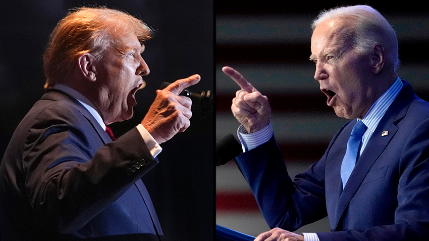 ביידן וטראמפ. מי ינצח בעימות? (צילום: AP Photo/Andrew Harnik, File) ג'ו ביידן, דונלד טראמפ