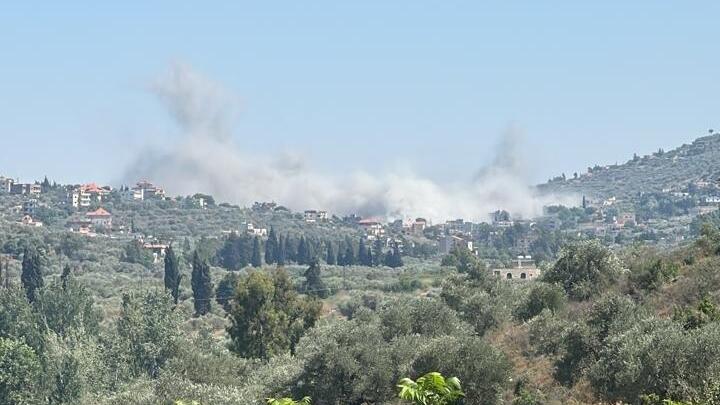 An IDF strike on South Lebanon last week כפר כילא ושיחין בדרום לבנון