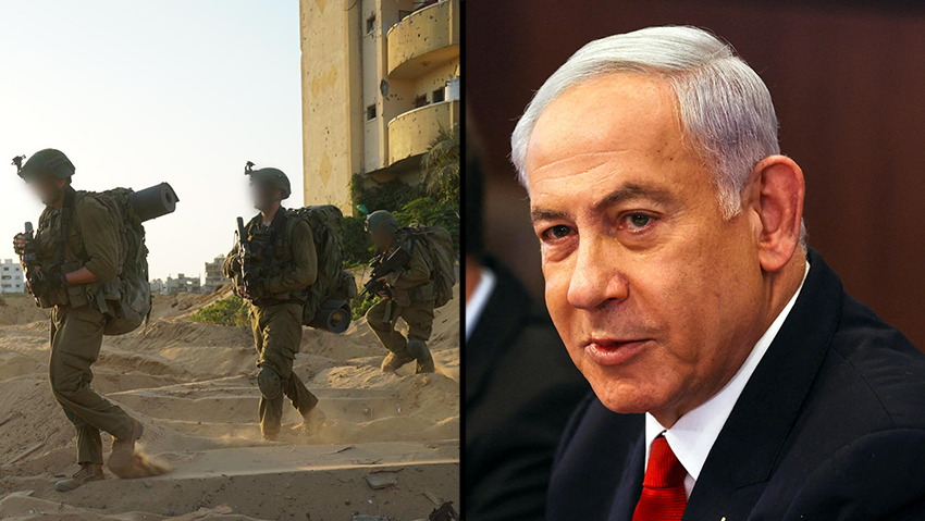 IDF troops in the Strip, Prime Minister Benjamin Netanyahu (Photo: Photo: IDF Spokesperson's Unit, Reuters) חצאיםביבי בינימין נתניהו חיילים לוחמים פעילויות צה"ל מלחמה לחימה חרבות ברזל
